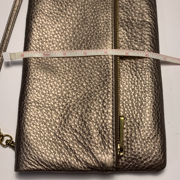 Pebble Leather Shoulder Bag Gold Clutch - Picture 7 of 15